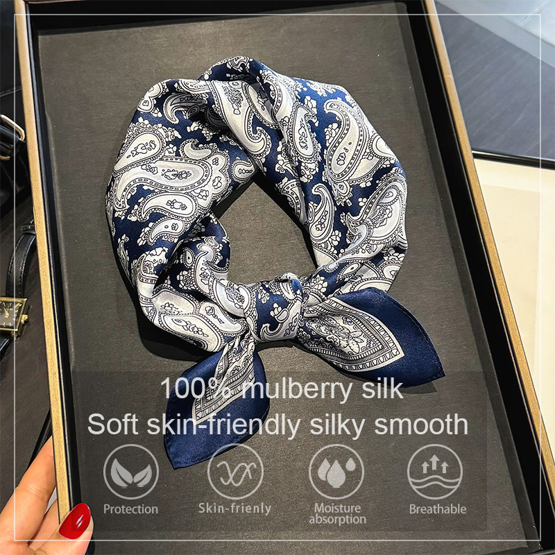 Luxury 100% Mulberry Silk Scar - Silk Scarf Square ulasan dan harga