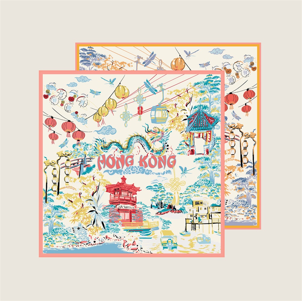 90CMTwill Silk Scarf Women Dou - Silk Scarf Square ulasan dan harga