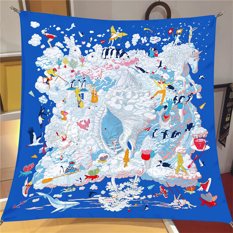 POBING Twill Silk Scarf Women  - Silk Scarf Square ulasan dan harga
