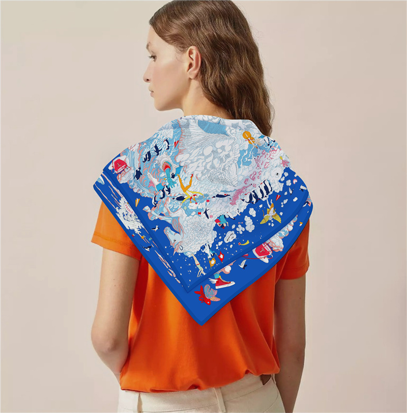 POBING Twill Silk Scarf Women  - Silk Scarf Square ulasan dan harga