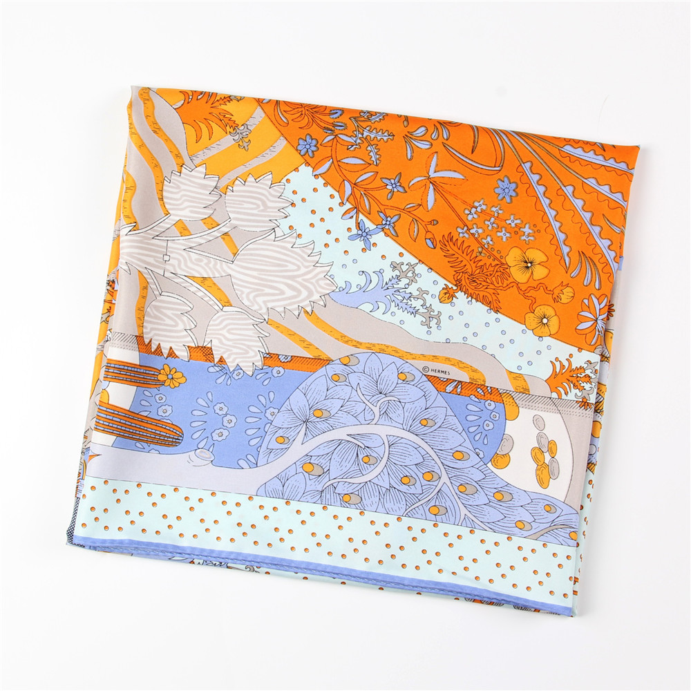 Manual Hand Rolled Twill Silk  - Silk Scarf Square ulasan dan harga