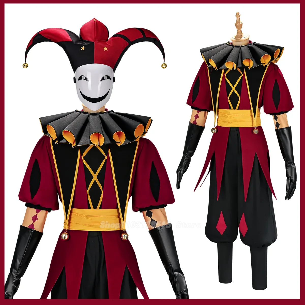 Game Pierrot Harlequin Jester  - Women'S Red Accessories ulasan dan harga
