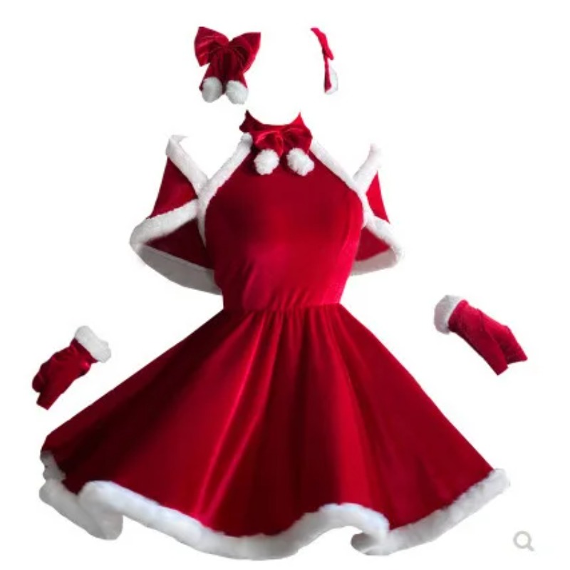 Christmas Cosplay Costume Dres - Women'S Red Accessories ulasan dan harga