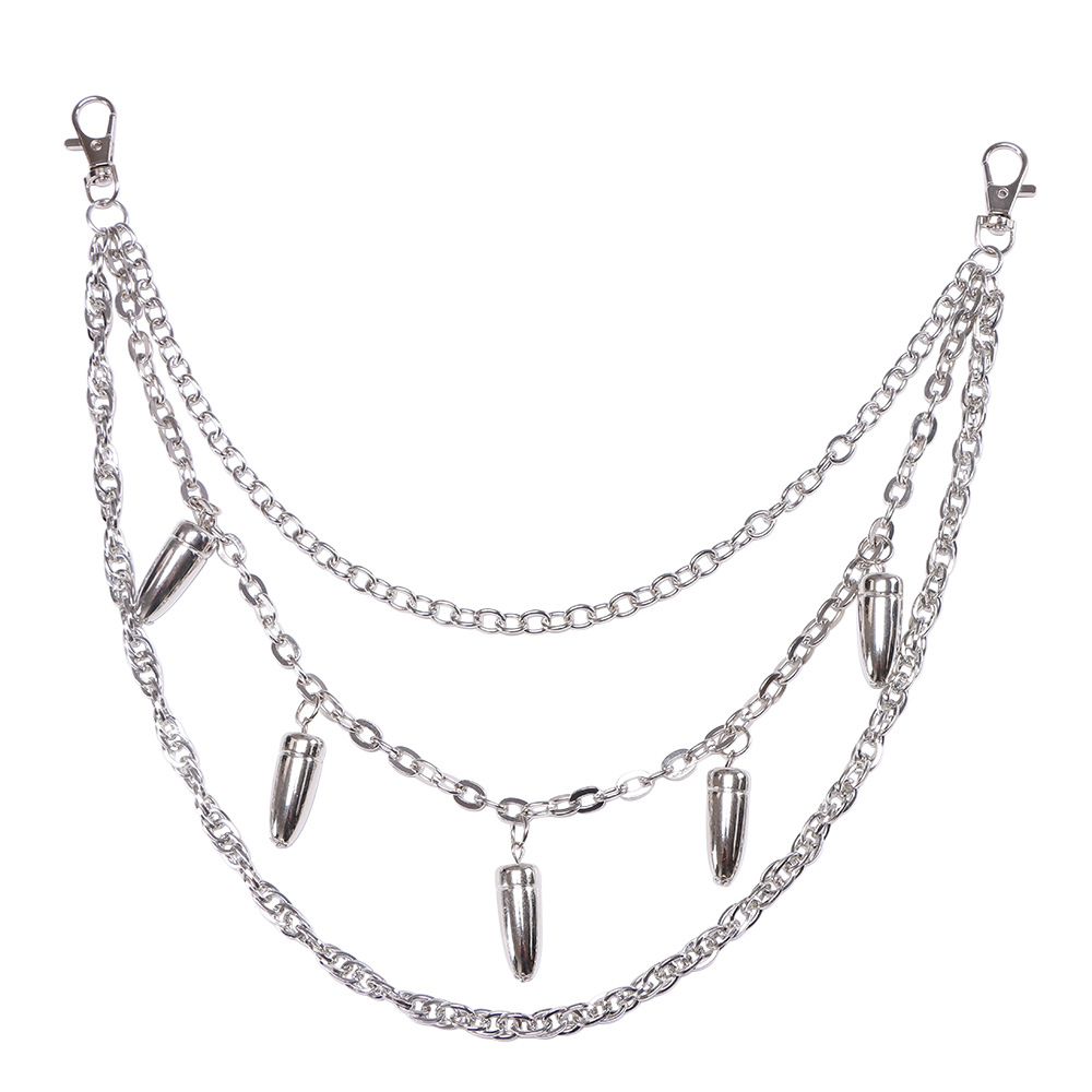 Layered Punk Spike Chains On T - Women'S Emo Accessories ulasan dan harga