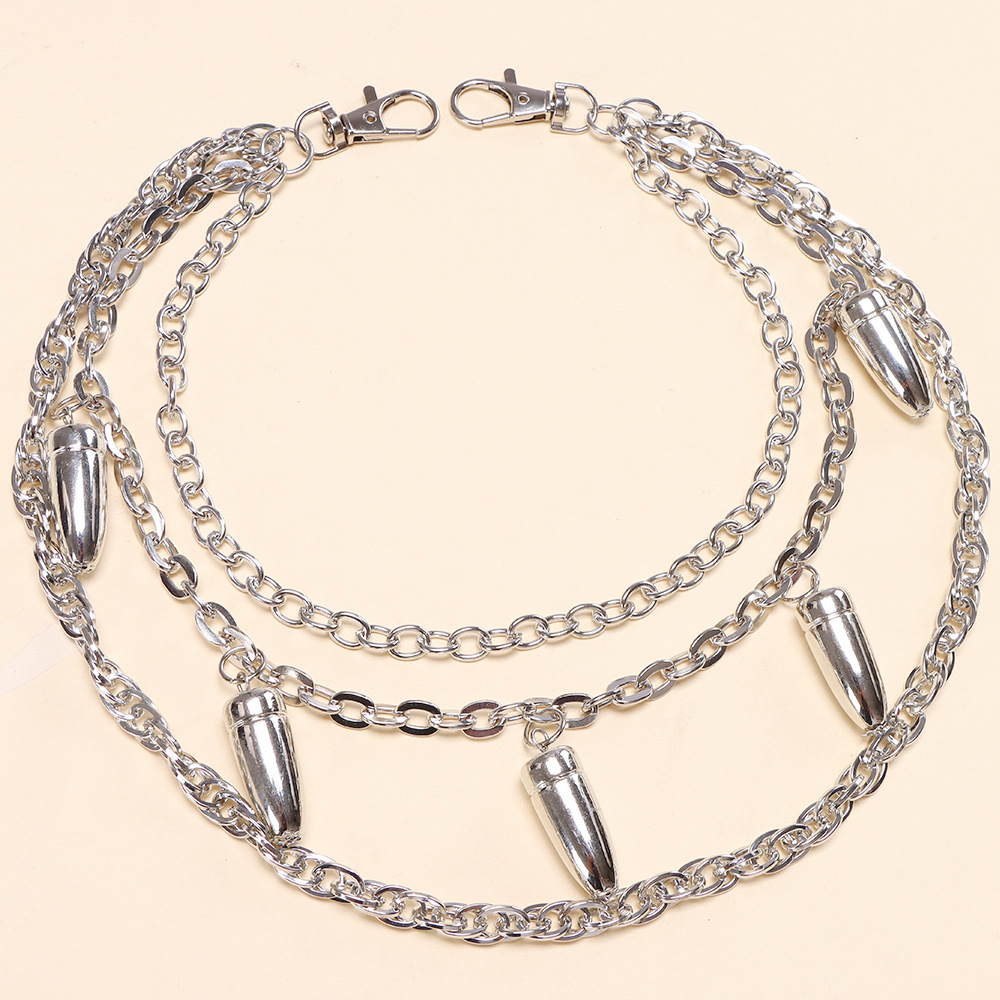 Layered Punk Spike Chains On T - Women'S Emo Accessories ulasan dan harga