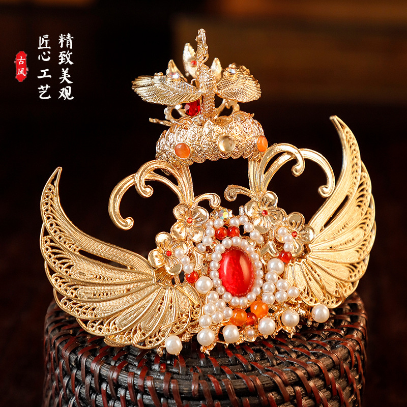 Chinese Traditional Hanfu Gold - Women'S Red Accessories ulasan dan harga