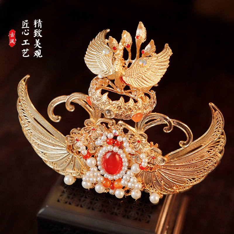 Chinese Traditional Hanfu Gold - Women'S Red Accessories ulasan dan harga
