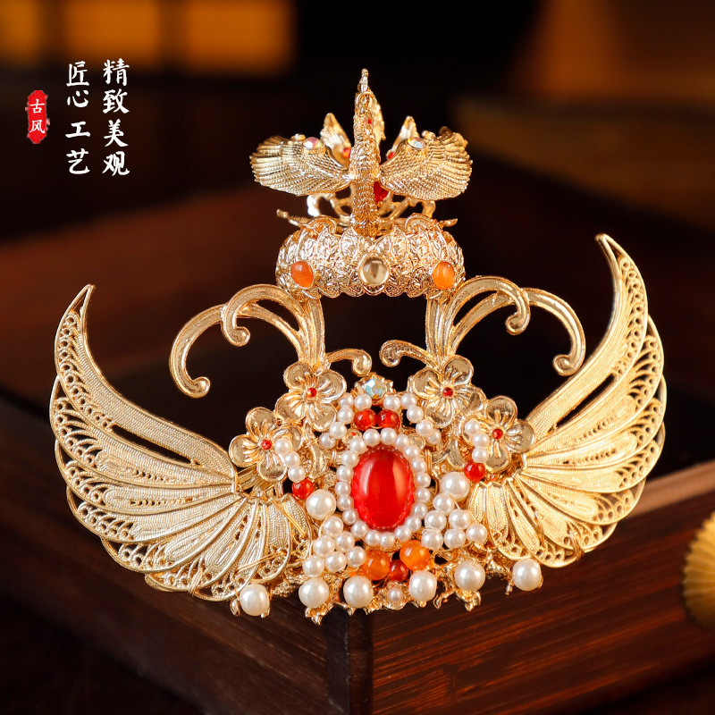 Chinese Traditional Hanfu Gold - Women'S Red Accessories ulasan dan harga