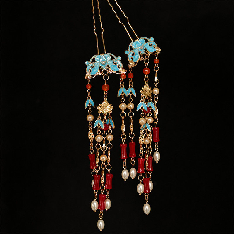 Chinese Traditional Hanfu Hair - Women'S Red Accessories ulasan dan harga