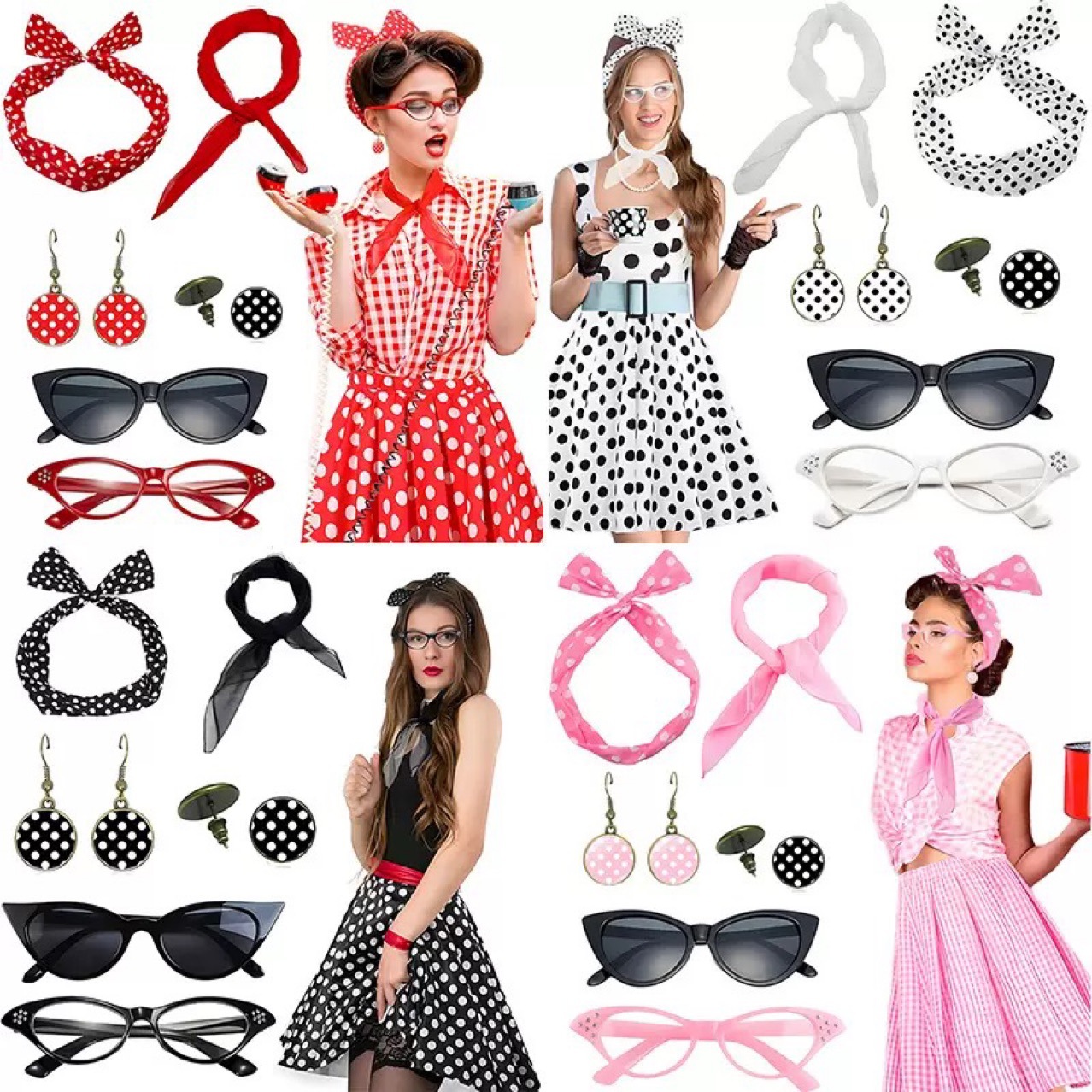 1950s Retro Hippie Party Women - Women'S Accessories In The 1950S ulasan dan harga