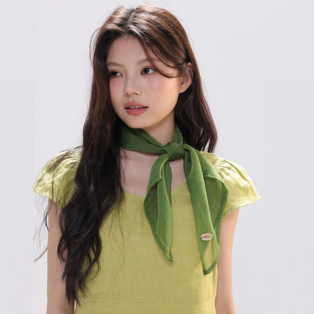 Retro Solid Color Small Square - Silk Scarf Square ulasan dan harga