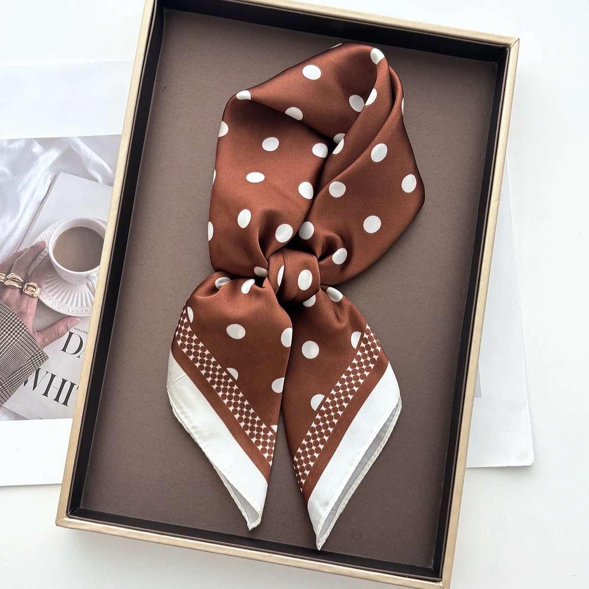 Women Elegant Soft Satin Squar - Silk Scarf Square ulasan dan harga