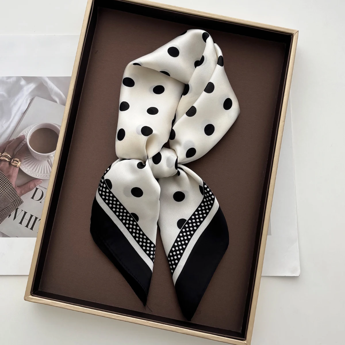 Women Elegant Soft Satin Squar - Silk Scarf Square ulasan dan harga