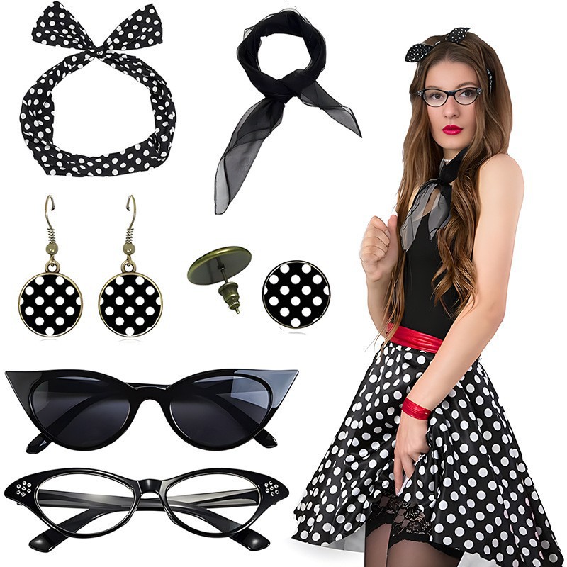 Carnival 1950S Party Polka Dot - Women'S Accessories In The 1950S ulasan dan harga