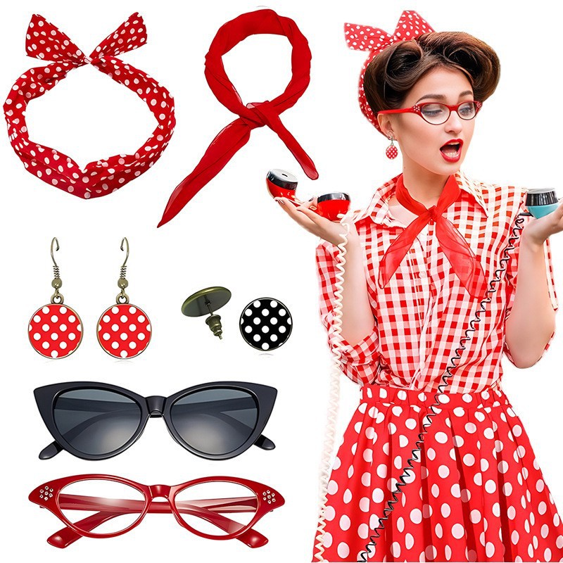Carnival 1950S Party Polka Dot - Women'S Accessories In The 1950S ulasan dan harga