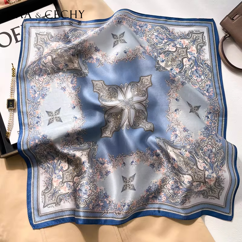Baroque Floral 100% Mulberry S - Silk Scarf Square ulasan dan harga